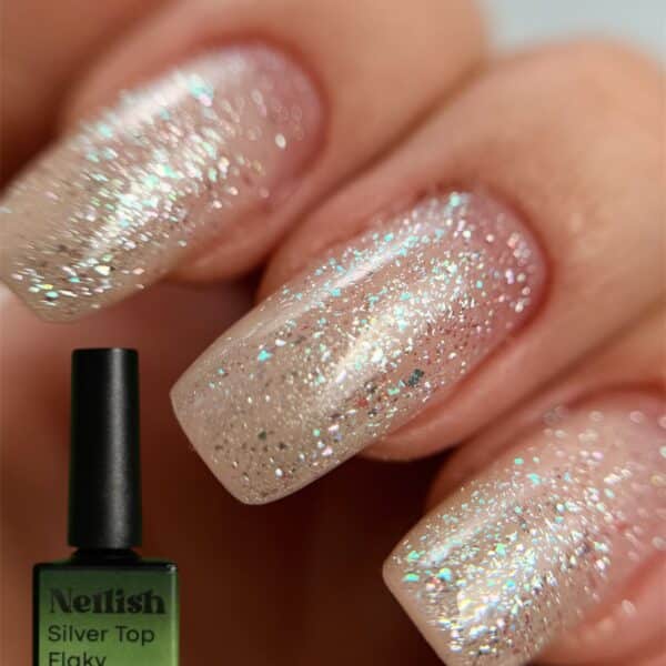 Silver top coat flaky