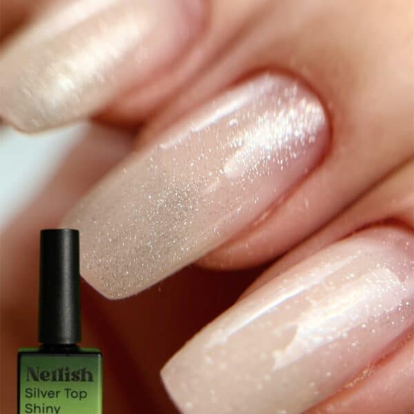 Silver top coat shiny