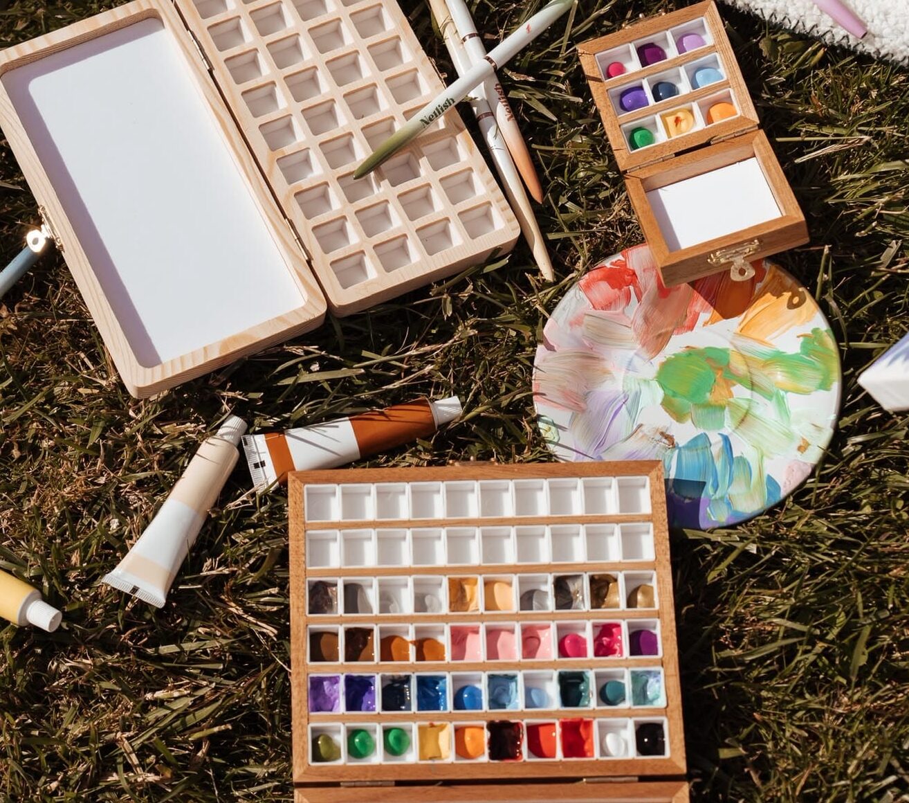 Art-ish painting gel box – houten opbergbox voor 60 kleuren (leeg)