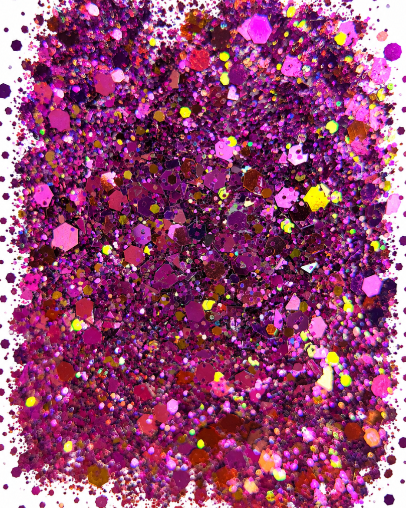 Grove glitter donker roze met goud Nr. 3 – foto 2