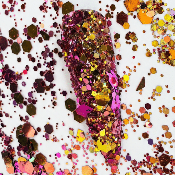 Grove glitter goud met roze Nr.4