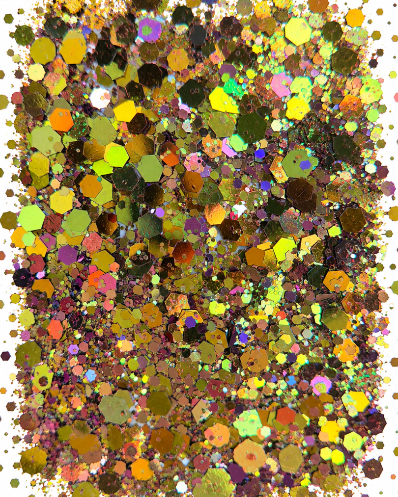Grove glitter goud met roze Nr.4 - Afbeelding 3