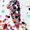Grove glitter zilver met roze Nr.13