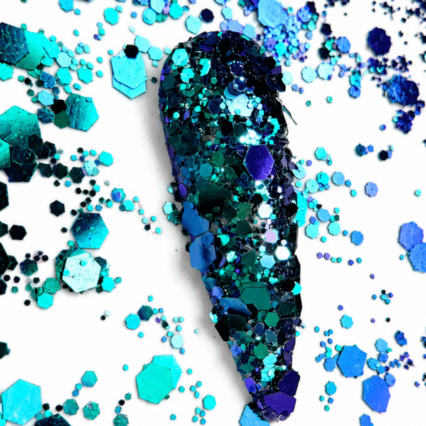 Grove glitter blauw Nr.11