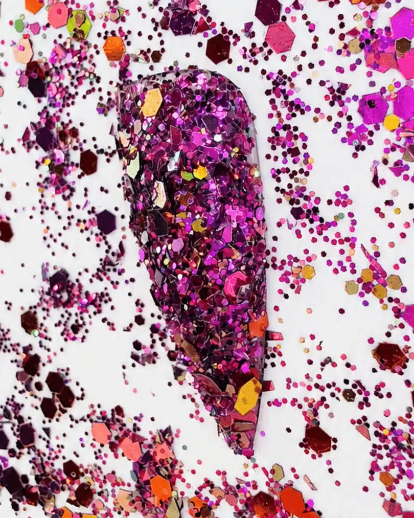 Grove glitter donker roze met goud Nr. 3 – Nellish