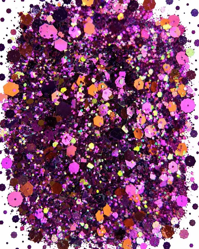 Grove glitter donker roze met goud Nr. 3 – foto 3